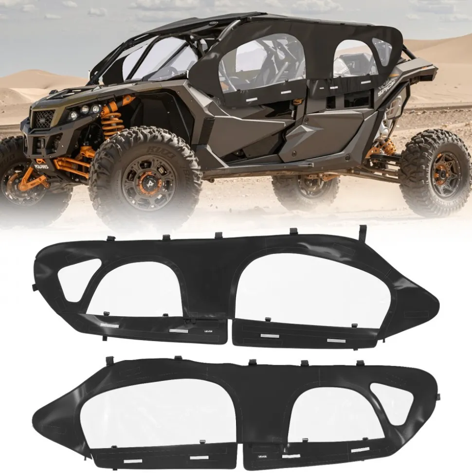 VEVOR Cab Enclosure Upper Doors, Compatible with Can-Am Maverick X3 MAX 4-Seater 2017-2024, Soft Upper Doors, Windproof Upgraded Zipper UTV Soft Side Window Kit, Work with Roof and Partial Windshields