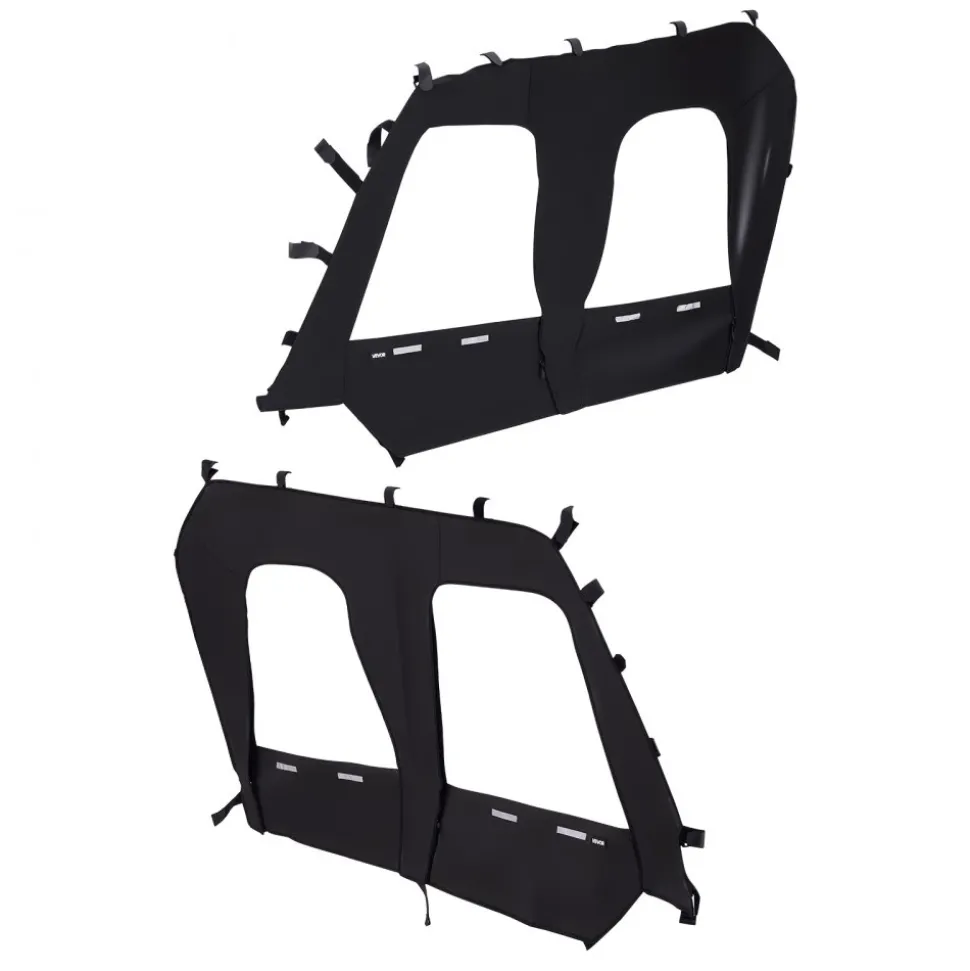 VEVOR Cab Enclosure Upper Doors, Compatible with Kawasaki Teryx4 2012-2022, Soft Upper Doors, Windproof & Waterproof Upgraded Zipper UTV Soft Side Window Kit, Work with Roof and Partial Windshields