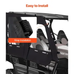 VEVOR Cab Enclosure Upper Doors, Compatible with Kawasaki Teryx4 2012-2022, Soft Upper Doors, Windproof & Waterproof Upgraded Zipper UTV Soft Side Window Kit, Work with Roof and Partial Windshields