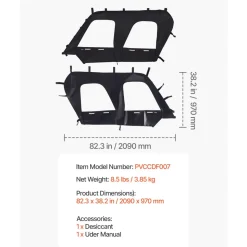 VEVOR Cab Enclosure Upper Doors, Compatible with Kawasaki Teryx4 2012-2022, Soft Upper Doors, Windproof & Waterproof Upgraded Zipper UTV Soft Side Window Kit, Work with Roof and Partial Windshields