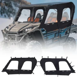 VEVOR Cab Enclosure Upper Doors, Compatible with Kawasaki Teryx4 2012-2022, Soft Upper Doors, Windproof & Waterproof Upgraded Zipper UTV Soft Side Window Kit, Work with Roof and Partial Windshields