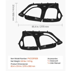 VEVOR Cab Enclosure Upper Doors, Compatible with Polaris RZR XP4 1000/Turbo 2014-2023, Soft Upper Doors, Windproof Upgraded Zipper UTV Soft Side Window Kit, Work with Side Mirrors and Windshields