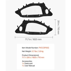 VEVOR Cab Enclosure Upper Doors, Compatible with Can-Am Maverick X3 2-Seater 2017-2025, Soft Upper Doors, Windproof Upgraded Zipper UTV Soft Side Window Kit, Work with Side Mirrors and Windshields