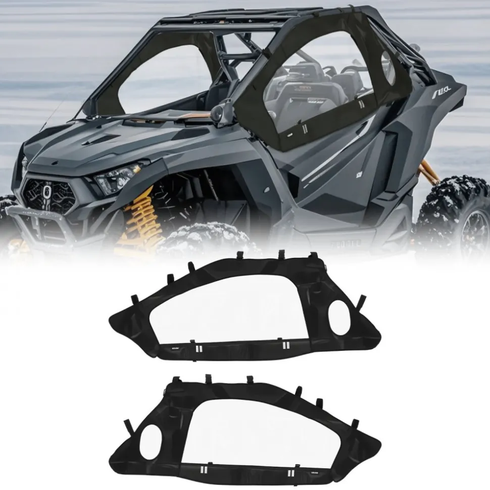 VEVOR Cab Enclosure Upper Doors, Compatible with Can-Am Maverick X3 2-Seater 2017-2025, Soft Upper Doors, Windproof Upgraded Zipper UTV Soft Side Window Kit, Work with Side Mirrors and Windshields