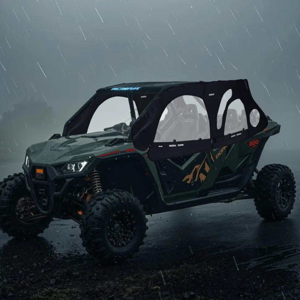 VEVOR Cab Enclosure Upper Doors, Compatible with Polaris RZR PRO 2020-2024/Polaris RZR Turbo2022-2024, Soft Upper Doors, Upgraded Zipper UTV Soft Side Window Kit, Fit with Side Mirrors and Windshields