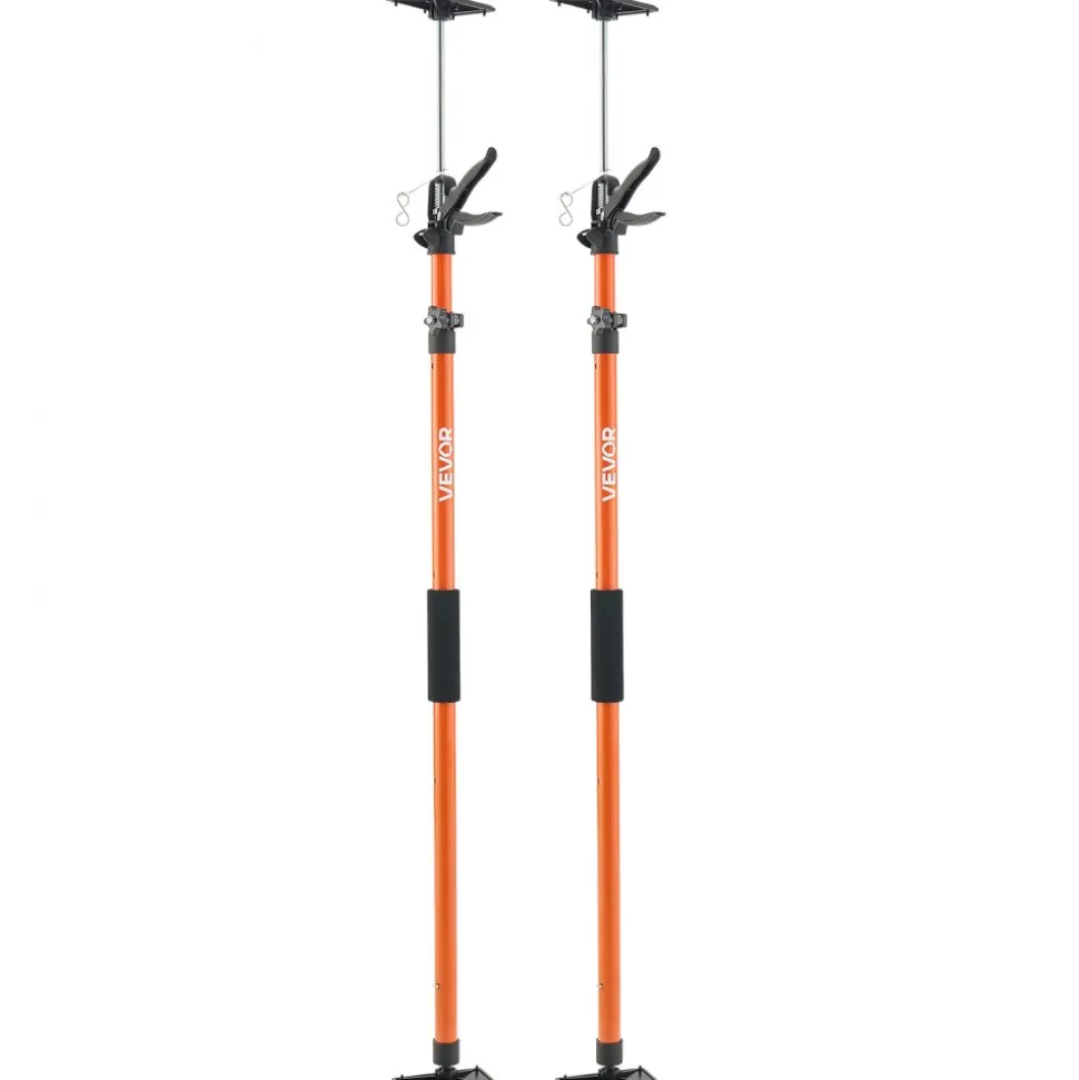 VEVOR Cabinet Jack Support Pole, 2-Pack, 45.7-114.2 Inch Steel Telescopic Quick Support Rod, Adjustable 3rd Hand System up to 154 lbs Capacity for Installing Cabinets, Lifting Drywall, Cargo Bars