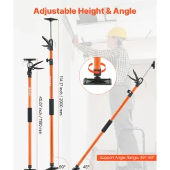 VEVOR Cabinet Jack Support Pole, 4-Pack, 45.7-114.2 Inch Steel Telescopic Quick Support Rod, Adjustable 3rd Hand System up to 154 lbs Capacity for Installing Cabinets, Lifting Drywall, Cargo Bars