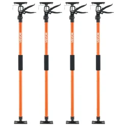 VEVOR Cabinet Jack Support Pole, 4-Pack, 45.7-114.2 Inch Steel Telescopic Quick Support Rod, Adjustable 3rd Hand System up to 154 lbs Capacity for Installing Cabinets, Lifting Drywall, Cargo Bars