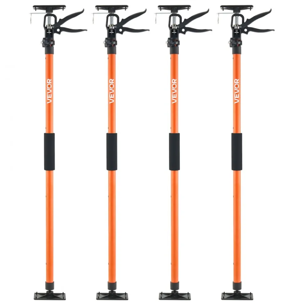 VEVOR Cabinet Jack Support Pole, 4-Pack, 45.7-114.2 Inch Steel Telescopic Quick Support Rod, Adjustable 3rd Hand System up to 154 lbs Capacity for Installing Cabinets, Lifting Drywall, Cargo Bars