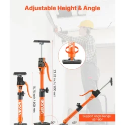 VEVOR Cabinet Jack Support Pole, 2-Pack, 15.75-23.6 Inch Steel Telescopic Quick Support Rod, Adjustable 3rd Hand System up to 220 lbs Capacity for Installing Cabinets, Lifting Drywall, Cargo Bars