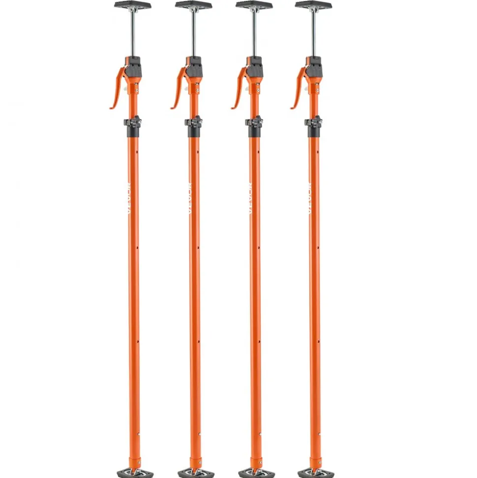 VEVOR Cabinet Jack Support Pole, 4-Pack, 49.2-114.6 Inch Steel Telescopic Quick Support Rod, Adjustable 3rd Hand System up to 198 lbs Capacity for Installing Cabinets, Lifting Drywall, Cargo Bars