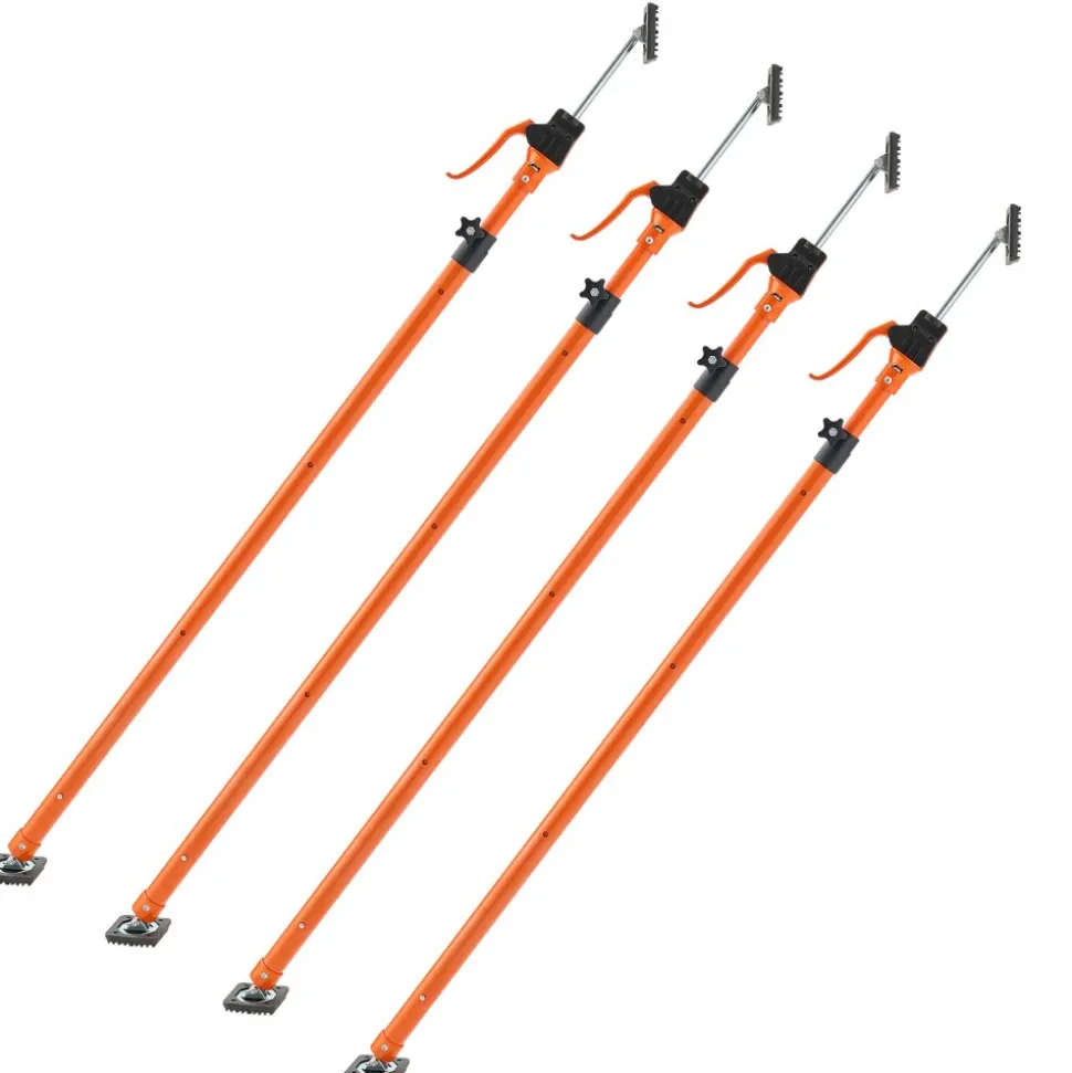 VEVOR Cabinet Jack Support Pole, 4-Pack, 49.2-114.6 Inch Steel Telescopic Quick Support Rod, Adjustable 3rd Hand System up to 198 lbs Capacity for Installing Cabinets, Lifting Drywall, Cargo Bars