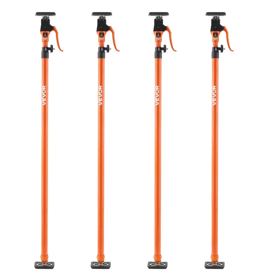 VEVOR Cabinet Jack Support Pole, 4-Pack, 49.2-114.6 Inch Steel Telescopic Quick Support Rod, Adjustable 3rd Hand System up to 198 lbs Capacity for Installing Cabinets, Lifting Drywall, Cargo Bars