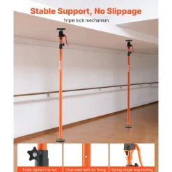 VEVOR Cabinet Jack Support Pole, 4-Pack, 49.2-114.6 Inch Steel Telescopic Quick Support Rod, Adjustable 3rd Hand System up to 198 lbs Capacity for Installing Cabinets, Lifting Drywall, Cargo Bars