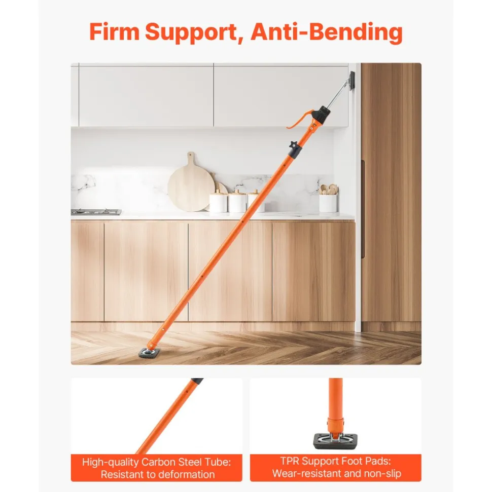 VEVOR Cabinet Jack Support Pole, 4-Pack, 49.2-114.6 Inch Steel Telescopic Quick Support Rod, Adjustable 3rd Hand System up to 198 lbs Capacity for Installing Cabinets, Lifting Drywall, Cargo Bars