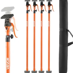VEVOR Cabinet Jack Support Pole, 4-Pack, 49.2-114.6 Inch Steel Telescopic Quick Support Rod, Adjustable 3rd Hand System up to 198 lbs Capacity for Installing Cabinets, Lifting Drywall, Cargo Bars