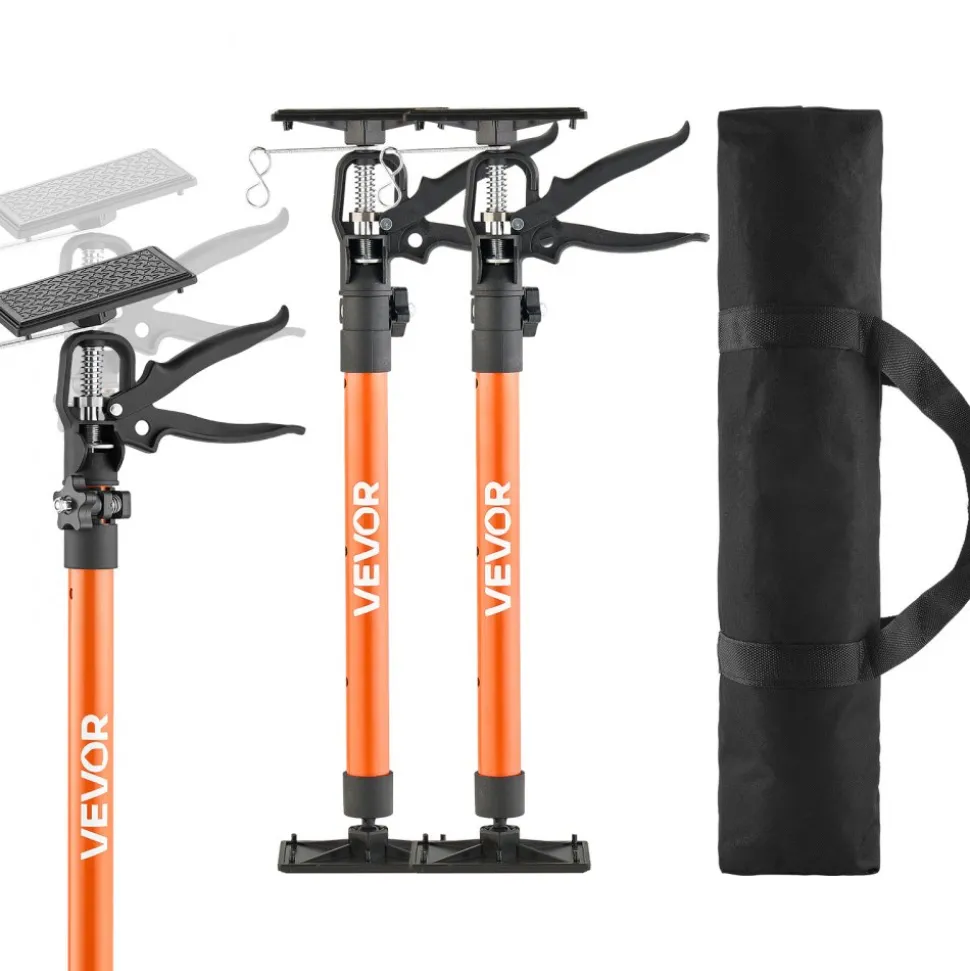 VEVOR Cabinet Jack Support Pole, 2-Pack, 20.8-45.3 Inch Steel Telescopic Quick Support Rod, Adjustable 3rd Hand System up to 154 lbs Capacity for Installing Cabinets, Lifting Drywall, Cargo Bars