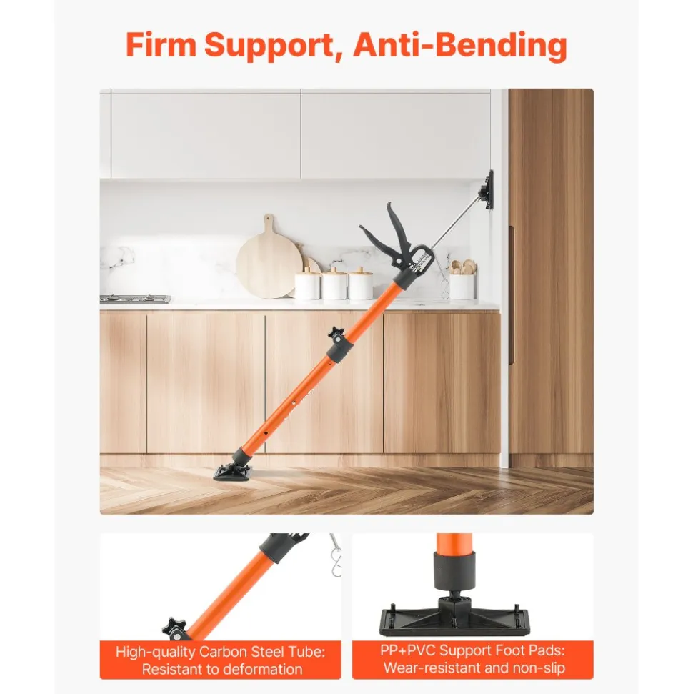 VEVOR Cabinet Jack Support Pole, 2-Pack, 20.8-45.3 Inch Steel Telescopic Quick Support Rod, Adjustable 3rd Hand System up to 154 lbs Capacity for Installing Cabinets, Lifting Drywall, Cargo Bars