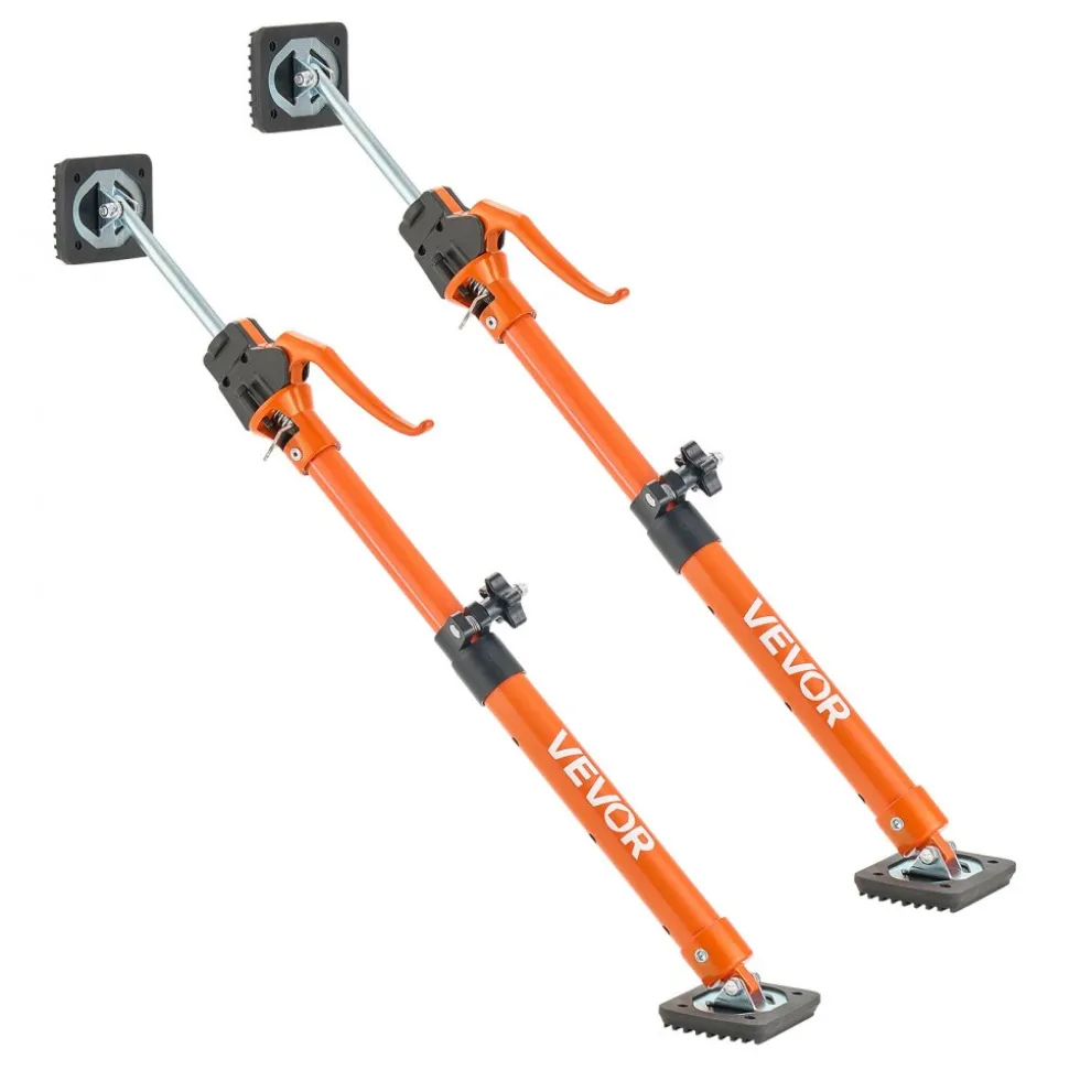VEVOR Cabinet Jack Support Pole, 2-Pack, 25.4-45.3 Inch Steel Telescopic Quick Support Rod, Adjustable 3rd Hand System up to 220 lbs Capacity for Installing Cabinets, Lifting Drywall, Cargo Bars