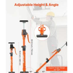 VEVOR Cabinet Jack Support Pole, 2-Pack, 18.9-29.5 Inch Steel Telescopic Quick Support Rod, Adjustable 3rd Hand System up to 220 lbs Capacity for Installing Cabinets, Lifting Drywall, Cargo Bars