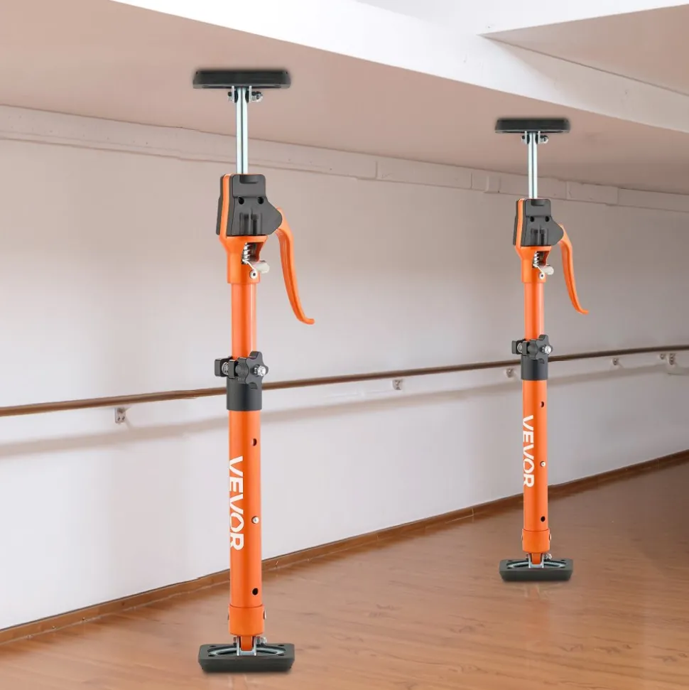 VEVOR Cabinet Jack Support Pole, 2-Pack, 25.4-45.3 Inch Steel Telescopic Quick Support Rod, Adjustable 3rd Hand System up to 220 lbs Capacity for Installing Cabinets, Lifting Drywall, Cargo Bars