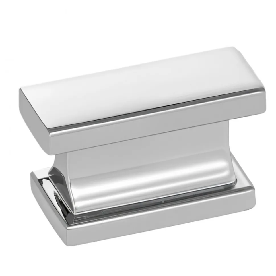 VEVOR Cabinet Knobs, 10 Pack, 1.42 Inch Zinc Alloy Drawer Pulls Door Handles, Rectangular Kitchen Dresser Solid Knobs, Cupboard Hardware with Screws for Bathroom Closet Cabinets Drawers, Chrome Color