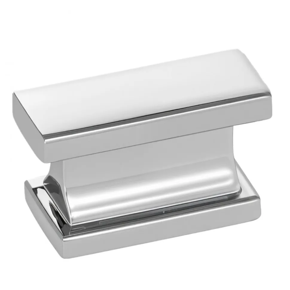 VEVOR Cabinet Knobs, 10 Pack, 1.42 Inch Zinc Alloy Drawer Pulls Door Handles, Rectangular Kitchen Dresser Solid Knobs, Cupboard Hardware with Screws for Bathroom Closet Cabinets Drawers, Chrome Color
