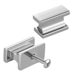 VEVOR Cabinet Knobs, 10 Pack, 1.42 Inch Zinc Alloy Drawer Pulls Door Handles, Rectangular Kitchen Dresser Solid Knobs, Cupboard Hardware with Screws for Bathroom Closet Cabinets Drawers, Chrome Color