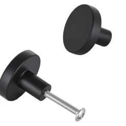 VEVOR Cabinet Knobs, 10 Pack, 1.26 Inch Black Zinc Alloy Drawer Pulls & Door Handles, Mushroom Kitchen Solid Knobs Dresser Handles, Cupboard Hardware with Screws for Bathroom Closet Cabinets Drawers