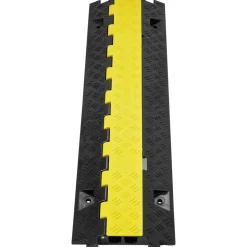 VEVOR Cable Protector Ramp, 2 Channel, 22000 lbs/axle Capacity Heavy Duty TPU Wire Cord Cover Ramp Hose Protector Ramp Driveway, Traffic Speed Bump with TPR Flip-Open Top Cover, for Indoor & Outdoor