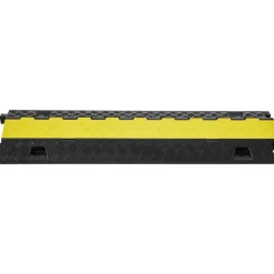 VEVOR Cable Protector Ramp, 2 Channel, 22000 lbs/axle Capacity Heavy Duty TPU Wire Cord Cover Ramp Hose Protector Ramp Driveway, Traffic Speed Bump with TPR Flip-Open Top Cover, for Indoor & Outdoor