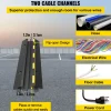 VEVOR Cable Protector Ramp, 5 Packs 2 Channels Speed Bump Hump, Rubber Modular Speed Bump Rated 11000 LBS Load Capacity, Protective Wire Cord Ramp Driveway Rubber Traffic Speed Bumps Cable Protector
