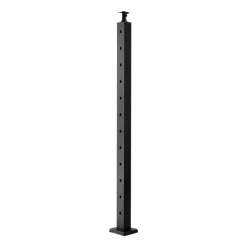 VEVOR Cable Railing Post, 42x1x2 Inch Level Deck Stair Posts, 1-Pack Stainless Steel Cable Handrail Post, Pre-Drilled Pickets with Mounting Bracket Stair Railing Kit, Black, 1JZLGZXHS1063GGTD001V0