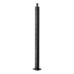 VEVOR Cable Railing Post, 42x1x2 Inch Level Deck Stair Posts, 1-Pack Stainless Steel Cable Handrail Post, Pre-Drilled Pickets with Mounting Bracket Stair Railing Kit, Black, 1JZLGZXHS1063GGTD001V0