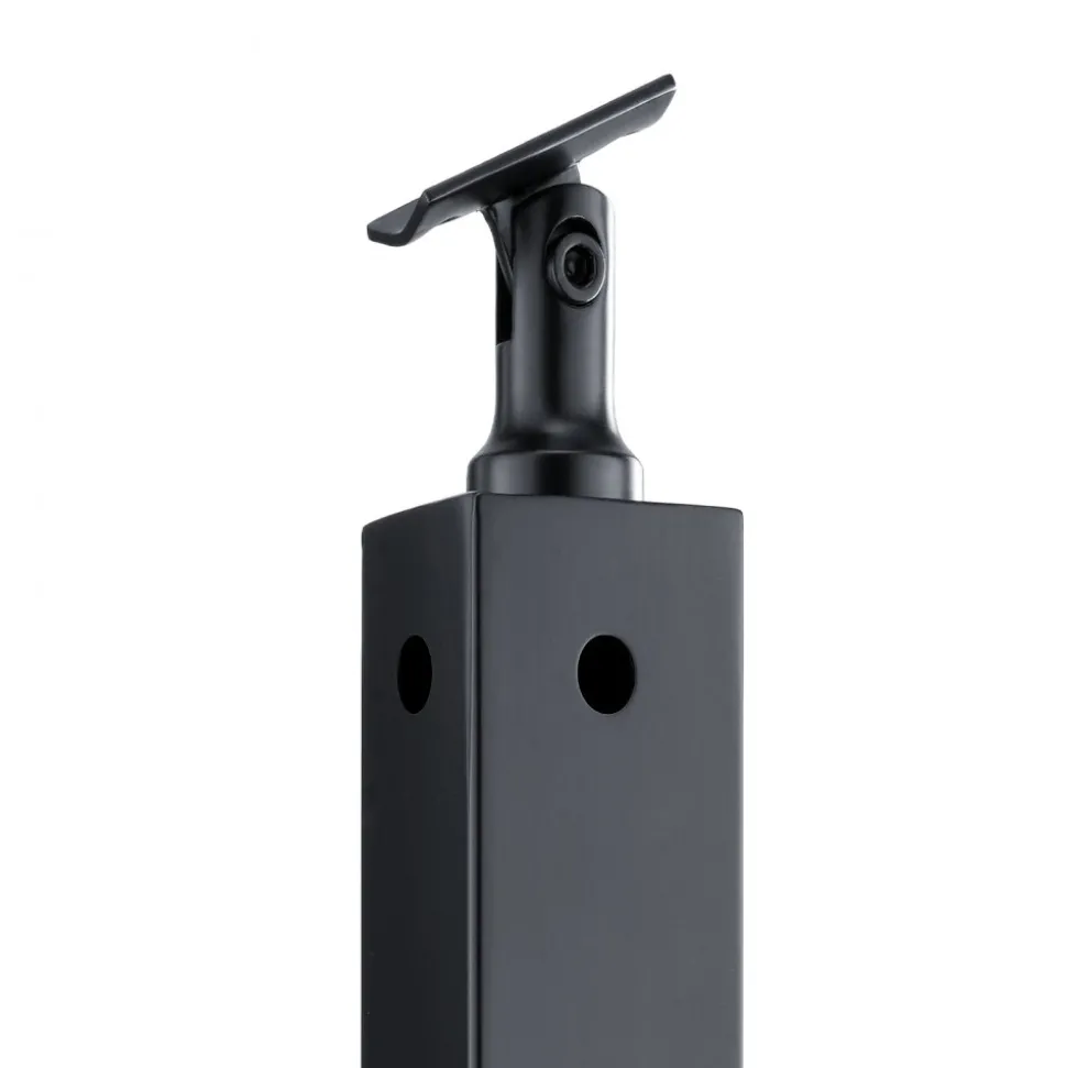 VEVOR Cable Railing Post, 42x1x2 Inch Corner Railing Post, with L-Shaped Pre-Drilled Holes, Stainless Steel Cable Rail Post with Horizontal and Curved Bracket, 1-Pack, Black, 1JZLGZXHS10607YXO001V0