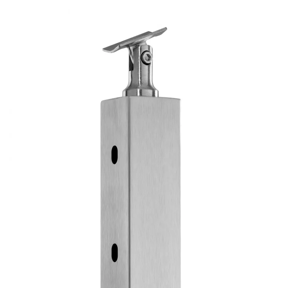 VEVOR Cable Railing Post, 36x1x2 Inch Corner Railing Post, with L-Shaped Pre-Drilled Holes, Stainless Steel Cable Rail Post with Horizontal and Curved Bracket, 1-Pack, Black, 1JZLGZXHS914IVCFL001V0