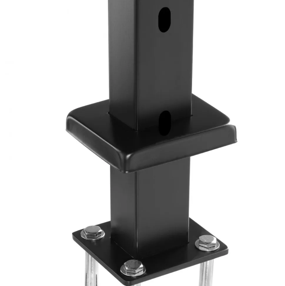 VEVOR Cable Railing Post, 36x2x2 Inch Stair Railing Post, with Pre-Drilled 30° Angled Holes, Stainless Steel Cable Rail Post with Horizontal and Curved Bracket, 1-Pack, Black, 1JZLGZXHS914YIVIS001V0