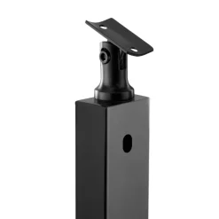 VEVOR Cable Railing Post, 36x2x2 Inch Stair Railing Post, with Pre-Drilled 30° Angled Holes, Stainless Steel Cable Rail Post with Horizontal and Curved Bracket, 1-Pack, Black, 1JZLGZXHS914YIVIS001V0