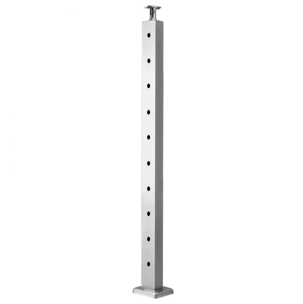 VEVOR Cable Railing Post, 36x1x2 Inch Level Deck Stair Posts, 1-Pack Stainless Steel Cable Handrail Post, Pre-Drilled Pickets with Mounting Bracket Stair Railing Kit, Silver, 1JZLGZXYS914I4BDB001V0
