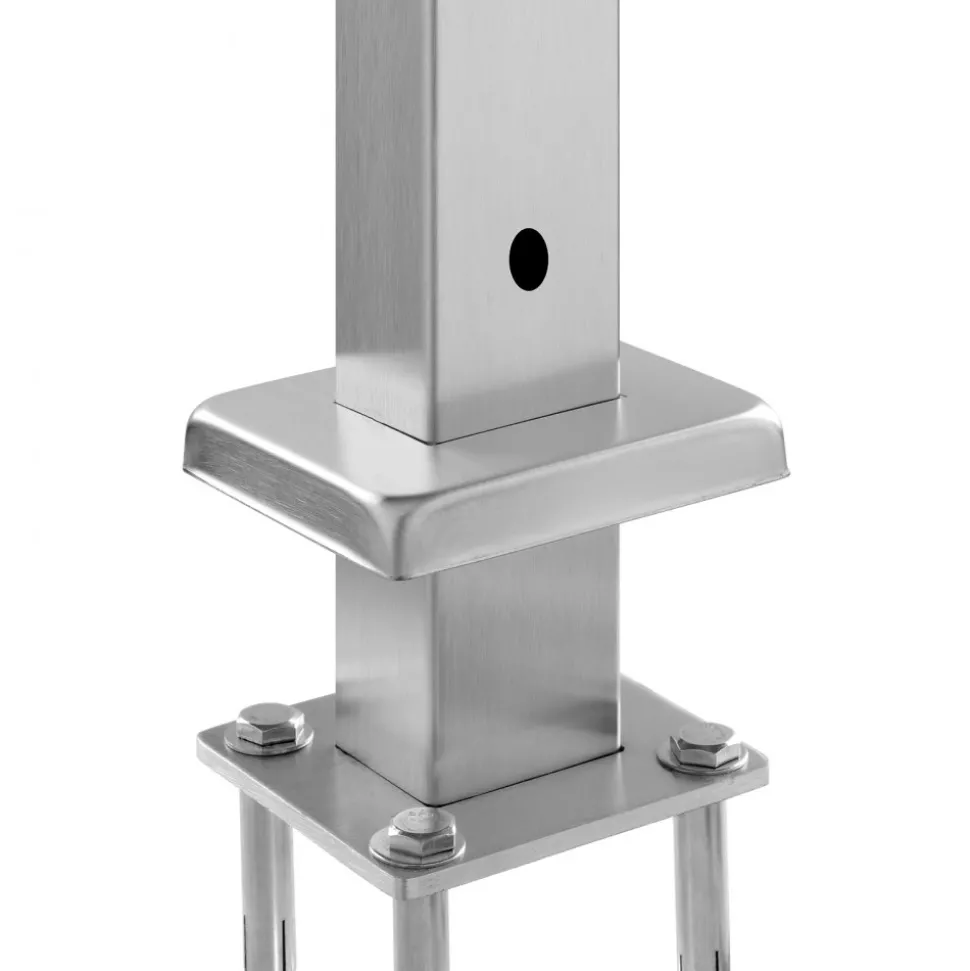 VEVOR Cable Railing Post, 36x1x2 Inch Level Deck Stair Posts, 1-Pack Stainless Steel Cable Handrail Post, Pre-Drilled Pickets with Mounting Bracket Stair Railing Kit, Silver, 1JZLGZXYS914I4BDB001V0