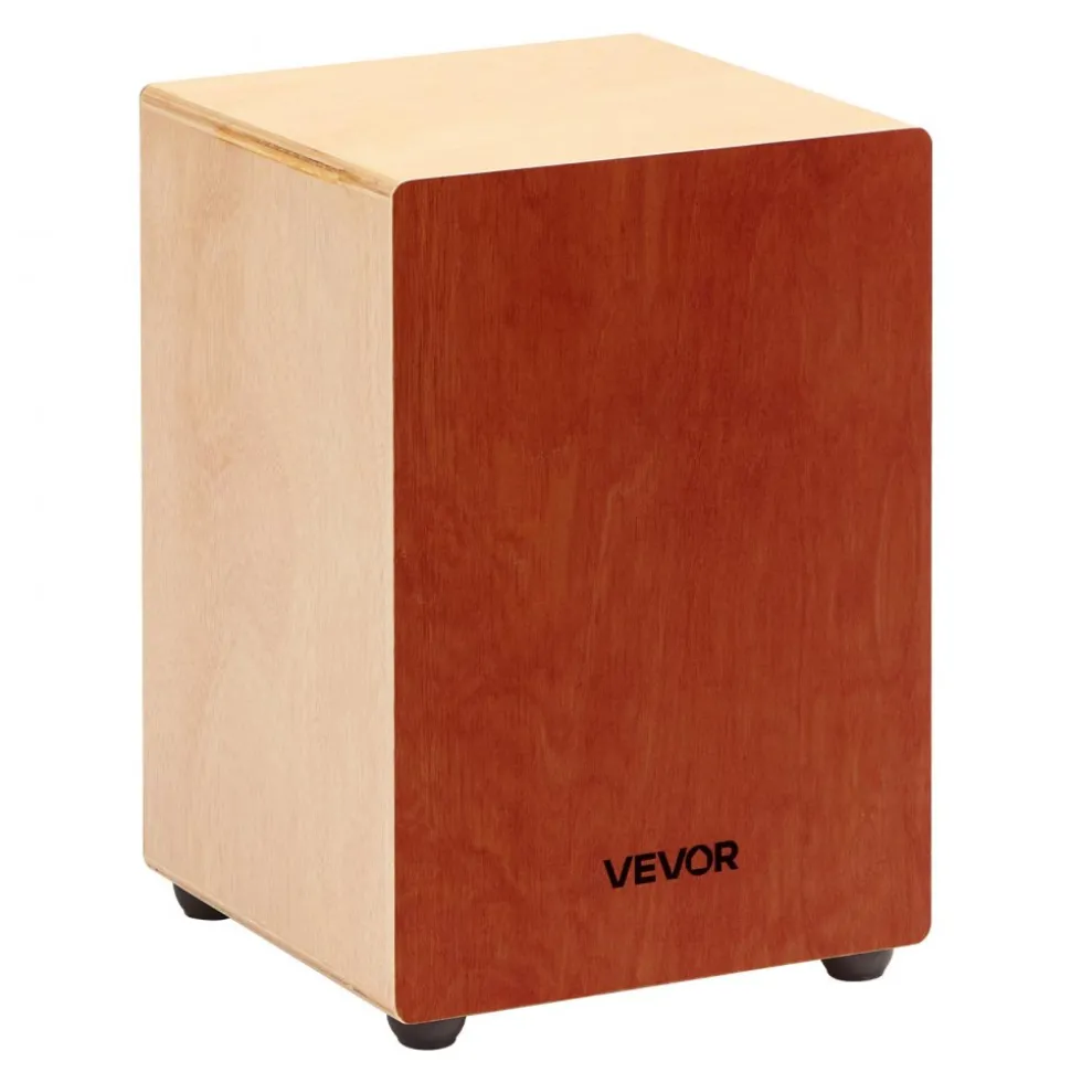VEVOR Cajon Box Drum Birch Wood Percussion Instrument Guitar Strings with Travel Bag