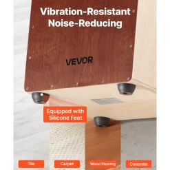 VEVOR Cajon Box Drum Wooden Birchwood Compact Percussion Instrument with Snare Wires