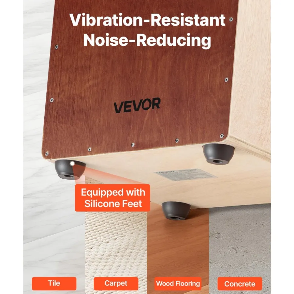 VEVOR Cajon Box Drum Wooden Birchwood Compact Percussion Instrument with Snare Wires