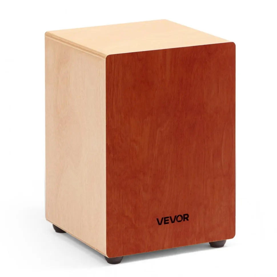 VEVOR Cajon Box Drum Wooden Percussion Instrument Drum with Guitar Strings Birch Wood