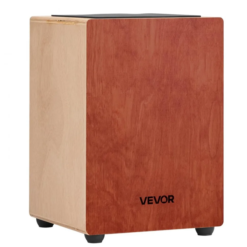 VEVOR Cajon Box Drum Wooden Percussion Instrument Drum with Guitar Strings Birch Wood