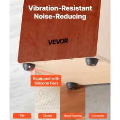 VEVOR Cajon Box Drum Wooden Percussion Instrument Drum with Guitar Strings Birch Wood