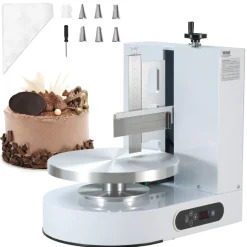 VEVOR Cake Decorating Machine, Cake Cream Spreading Coating Smearing Machine, Low Noise Cake Frosting Machine, Turntable with Adjustable Scraper, for 4