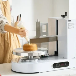 VEVOR Cake Decorating Machine, Cake Cream Spreading Coating Smearing Machine, Low Noise Cake Frosting Machine, Turntable with Adjustable Scraper, for 6" to 14" Cake, 25-320RPM Rotating Speed, White