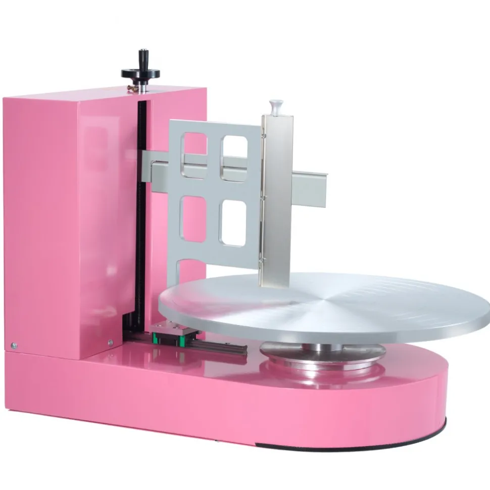 VEVOR Cake Decorating Machine, Cake Cream Spreading Coating Smearing Machine, Low Noise Cake Frosting Machine, Turntable with Adjustable Scraper, for 4" to 16" Cake, 25-320RPM Rotating Speed, Pink