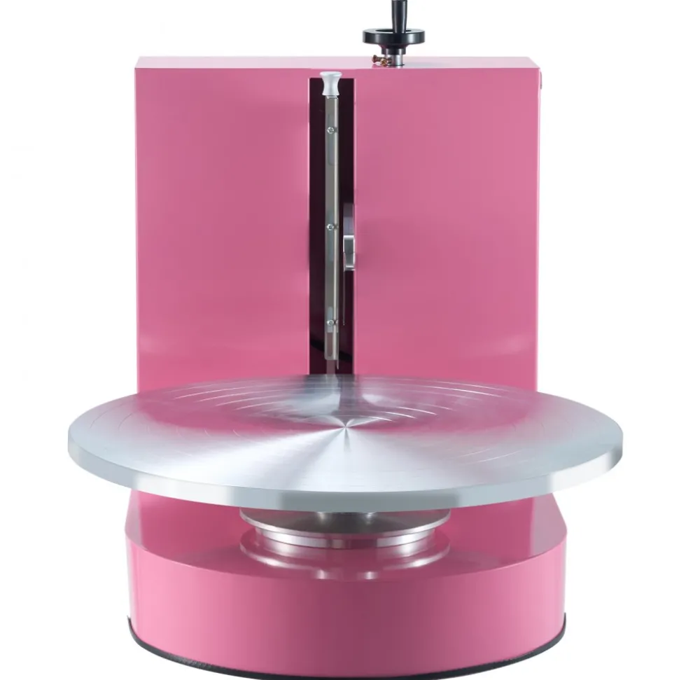 VEVOR Cake Decorating Machine, Cake Cream Spreading Coating Smearing Machine, Low Noise Cake Frosting Machine, Turntable with Adjustable Scraper, for 4" to 16" Cake, 25-320RPM Rotating Speed, Pink